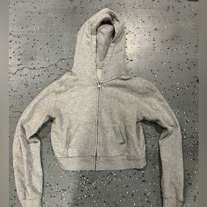 Brandy Melville cropped hoodie gray.